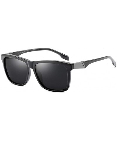 Square Square Sunglasses Polarized Men TR90 Sun Glasses For Men TAC UV400 - Black - CI18M3SZCAS $25.43