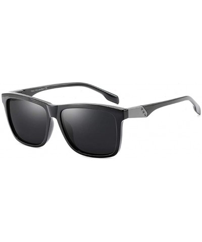 Square Square Sunglasses Polarized Men TR90 Sun Glasses For Men TAC UV400 - Black - CI18M3SZCAS $8.98