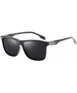 Square Square Sunglasses Polarized Men TR90 Sun Glasses For Men TAC UV400 - Black - CI18M3SZCAS $8.98