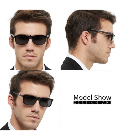 Rimless Men Clip on Sunglasses With UV400 Protection Driving Eyeglasses Over Prescription Glasses - CD18TC48MW6 $8.93