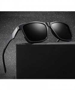 Square Square Sunglasses Polarized Men TR90 Sun Glasses For Men TAC UV400 - Black - CI18M3SZCAS $8.98