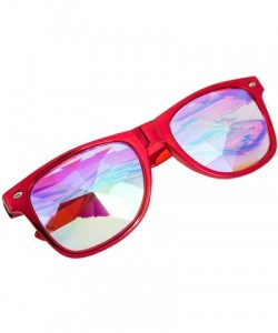 Sport Kaleidoscope Glasses - Rainbow Rave Prism Diffraction Crystal Lens Sunglasses Goggles - Red+yellow - C718H552TIU $23.26