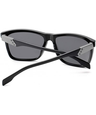 Square Square Sunglasses Polarized Men TR90 Sun Glasses For Men TAC UV400 - Black - CI18M3SZCAS $8.98