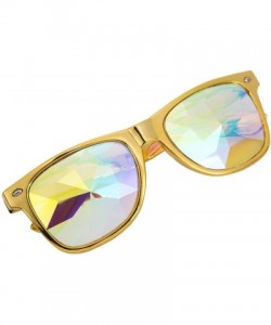 Sport Kaleidoscope Glasses - Rainbow Rave Prism Diffraction Crystal Lens Sunglasses Goggles - Red+yellow - C718H552TIU $23.26