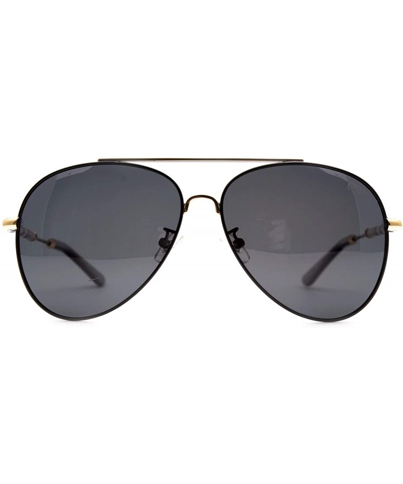 Aviator p670 Aviator Design Polarized - for Womens-Mens 100% UV PROTECTION - Black-black - C6192TI69DL $18.92