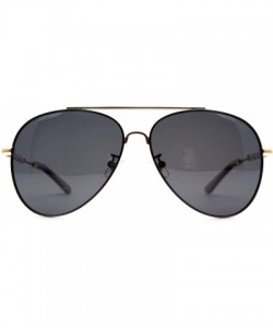 Aviator p670 Aviator Design Polarized - for Womens-Mens 100% UV PROTECTION - Black-black - C6192TI69DL $18.92