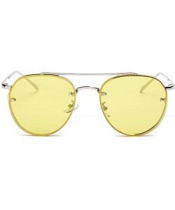 Semi-rimless Fashion Circular Sunglasses Street Fashion Metal Frame Women Sunglasses - F - CN18S5ZX64A $10.13