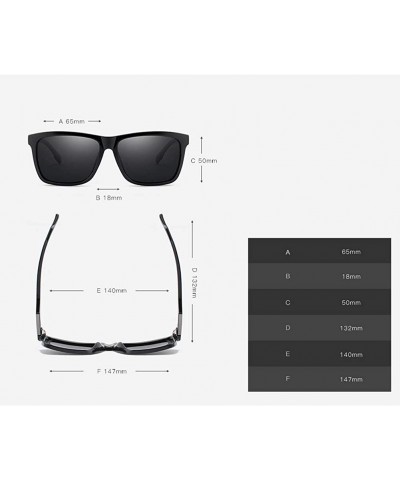 Square Square Sunglasses Polarized Men TR90 Sun Glasses For Men TAC UV400 - Black - CI18M3SZCAS $8.98