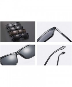 Square Square Sunglasses Polarized Men TR90 Sun Glasses For Men TAC UV400 - Black - CI18M3SZCAS $8.98