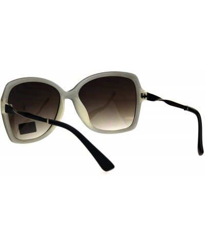 Butterfly Womens Mod Plastic Butterfly Luxury Designer Sunglasses - Brown White Brown - C018GZYZREH $14.64