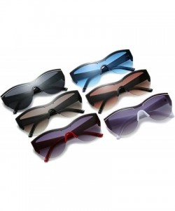 Goggle Fashion New One-piece Cat Sunglasses Brand Designer Ultralight Lady Glasses UV400 - Blue - CY18U64WEL5 $10.05