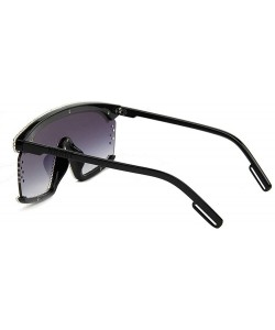 Square New Ladies One-piece sunglasses shiny gravel men goggles colorful sunglasses - Grey - C118WQNH6E4 $29.38
