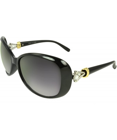 Oval Dionne Oval Fashion Retro Sunglasses Shades - Black - CX11JRVUJTH $22.20