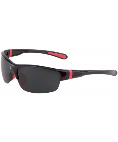 Rectangular Men Sport Wrap Around Sunglasses Driving Motocycle Sport Golf Eyewear - Mj0085-red - CN17Z5ZG90D $21.42