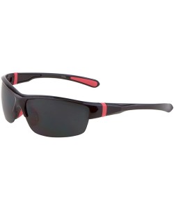 Rectangular Men Sport Wrap Around Sunglasses Driving Motocycle Sport Golf Eyewear - Mj0085-red - CN17Z5ZG90D $10.98