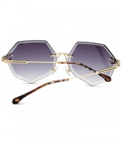 Rimless Polarized Sunglasses for Women - Rimless Sunglasses - Cut Shape Retro Glasses - UV Protection Safety Glasses - CS199C...
