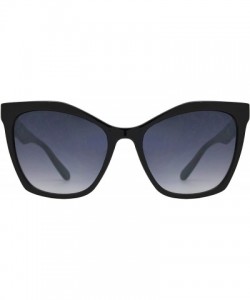 Square Womens Cateye Sunglasses with Heart Accent - UV Protection - Black + Gradient - C618WXTU9UY $15.50