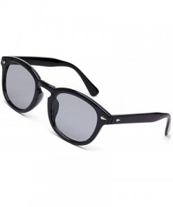 Round Vintage Sunglasses Aviator Colorful Transparent - Black M - CS18C5S0XXS $14.71