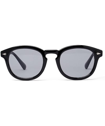 Round Vintage Sunglasses Aviator Colorful Transparent - Black M - CS18C5S0XXS $14.71