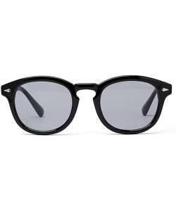 Round Vintage Sunglasses Aviator Colorful Transparent - Black M - CS18C5S0XXS $14.71