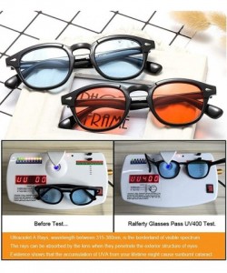 Round Vintage Sunglasses Aviator Colorful Transparent - Black M - CS18C5S0XXS $14.71