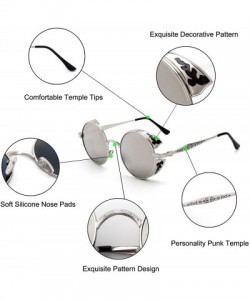 Oval Retro Round Circle Steampunk Sunglasses Polarized Metal Alloy for Women Men MTS2 - CR17YK2OX7S $30.13