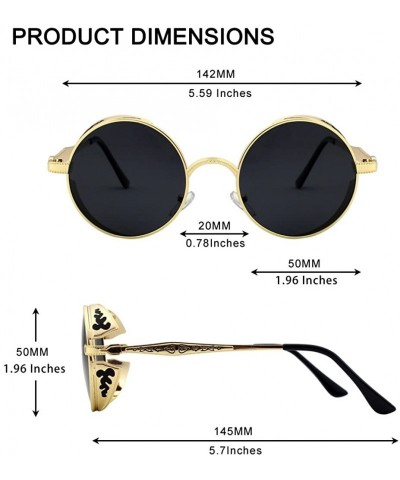 Oval Retro Round Circle Steampunk Sunglasses Polarized Metal Alloy for Women Men MTS2 - CR17YK2OX7S $30.13
