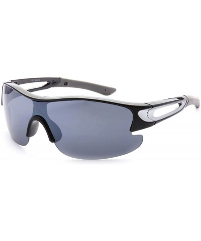Sport Half Framed Outdoors Sports Sunglasses UV400 - Black Grey Black - CK12KW9B8YR $8.07