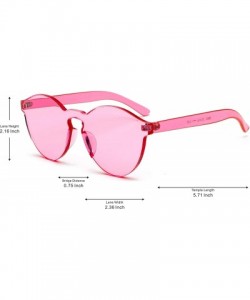 Oversized Fashion Rimless One Piece Clear Lens Color Candy Sunglasses - Pink - CM182Y7NZOM $22.56