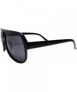 Square Classic Upscale Hip Vintage Retro 80s Style Sunglasses - Black - C418W8CU43Q $11.05