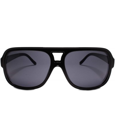Square Classic Upscale Hip Vintage Retro 80s Style Sunglasses - Black - C418W8CU43Q $11.05