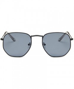 Square Hexagon Sunglasses Designer Driving Jellyblue - CQ18XO3TDAC $16.32