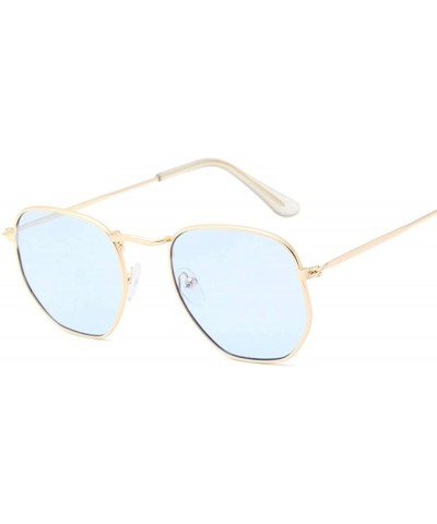 Square Hexagon Sunglasses Designer Driving Jellyblue - CQ18XO3TDAC $16.32