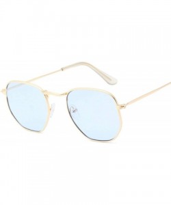 Square Hexagon Sunglasses Designer Driving Jellyblue - CQ18XO3TDAC $16.32