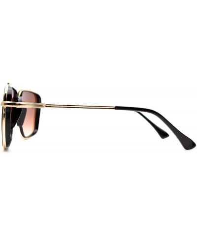 Square F027 Classic Square - for Womens-Mens 100% UV PROTECTION - Gold-browndegrade - CC192TGTK3S $15.39