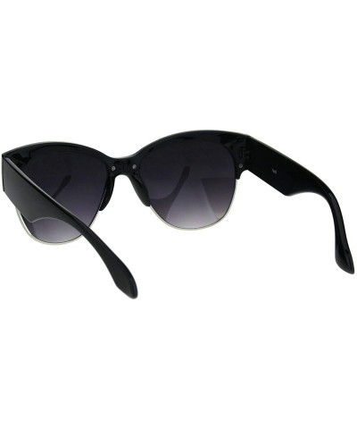 Butterfly Womens Bold Top Rim Sunglasses Designer Style Fashion Shades UV 400 - Black - CI18OCR5KDW $12.15