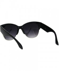 Butterfly Womens Bold Top Rim Sunglasses Designer Style Fashion Shades UV 400 - Black - CI18OCR5KDW $12.15