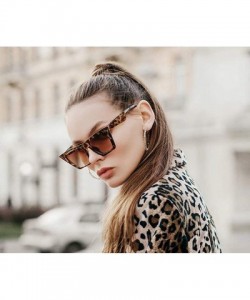 Cat Eye Vintage Small Sunglasses Retro Cateye Sunglasses for Women Men Square Frame - Tortoise/Gradient Tea(small) - CW18R0ZW...