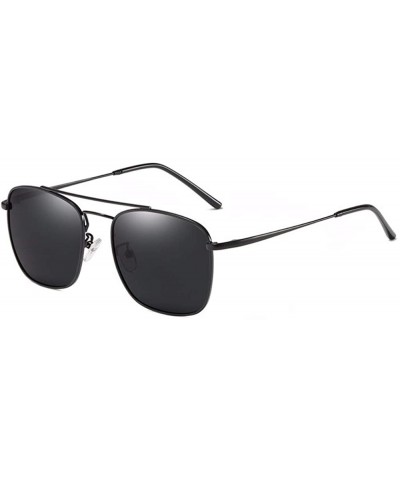 Aviator Men's Polarized Sunglasses Classic Antiglare Polarized Square Driving Sunglasses - A - CM18QO3XQTK $28.16