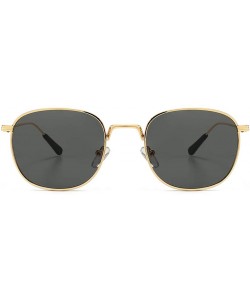 Square Square Sunglasses Women Retro Summer Male Sun Glasses Metal Frame Uv400 Summer - Gold With Black - CQ1973DEUYY $11.00