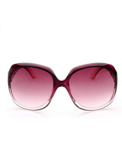 Oversized Women Fashion Personality Travel Oversized Frame Casual Sunglasses Sunglasses - Purple - CY18TZR86L8 $9.51