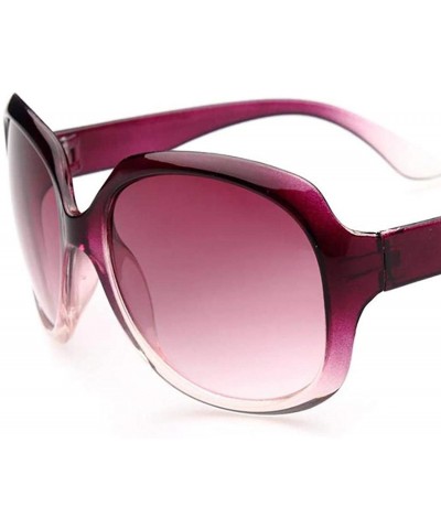 Oversized Women Fashion Personality Travel Oversized Frame Casual Sunglasses Sunglasses - Purple - CY18TZR86L8 $9.51
