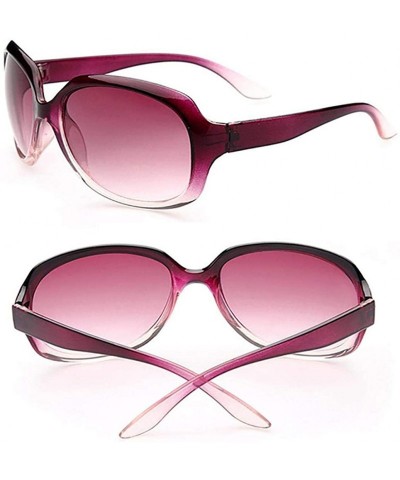 Oversized Women Fashion Personality Travel Oversized Frame Casual Sunglasses Sunglasses - Purple - CY18TZR86L8 $9.51