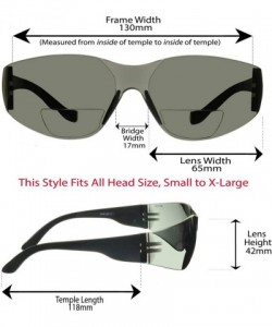Shield Safety Bifocal Sunglasses ANSI Z87 Lightweight Rimless Sporty Outdoor - 2 Pairs of Smoke - CT180SQ0MCA $22.79