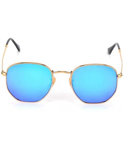 Oval Sunglasses for Men Women Flash Lens Street Fashion Metal Frame Classic Vintage Shades Light Weight JM001 - C418ISU7E08 $...
