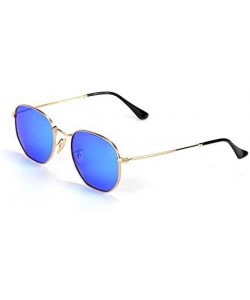 Oval Sunglasses for Men Women Flash Lens Street Fashion Metal Frame Classic Vintage Shades Light Weight JM001 - C418ISU7E08 $...