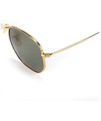 Oval Sunglasses for Men Women Flash Lens Street Fashion Metal Frame Classic Vintage Shades Light Weight JM001 - C418ISU7E08 $...