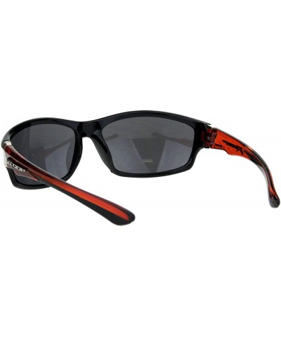 Wrap Mens Xloop Sunglasses Oval Wrap Around Sporty Design Shades UV 400 - Black Orange - C718OOT8592 $13.57