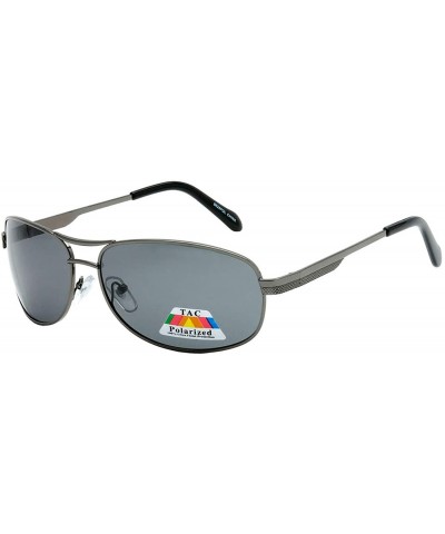Aviator Retro Fashion Aviator Rectangle Frame Polarized Sunglasses - Grey - CQ18U67SD4A $23.49