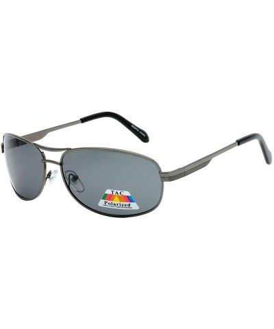 Aviator Retro Fashion Aviator Rectangle Frame Polarized Sunglasses - Grey - CQ18U67SD4A $8.91